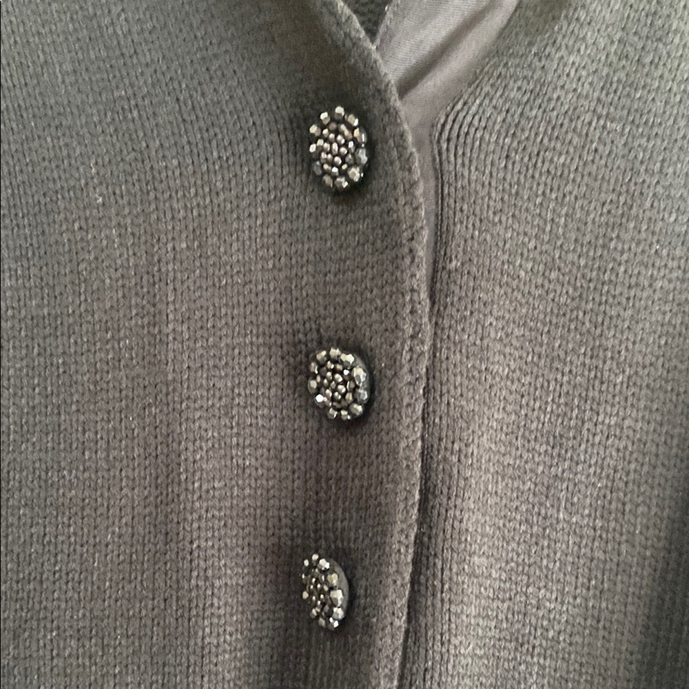 White House Black Market Black Button-Up Women's Sweater size XL - Picture 3 of 7